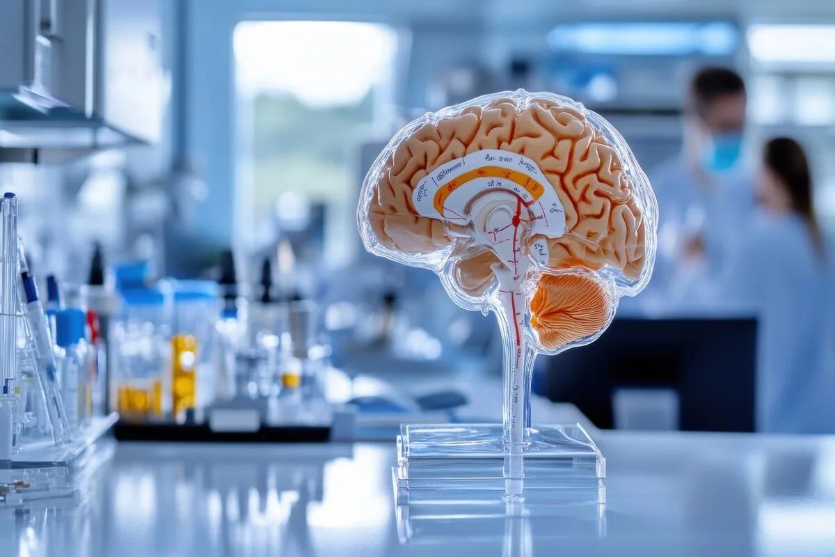 Brain model in a research laboratory